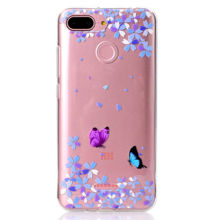 Pattern Printing TPU Cell Phone Shell for Xiaomi Redmi 6 (Dual Camera: 12MP+5MP) - Two Butterflies-2