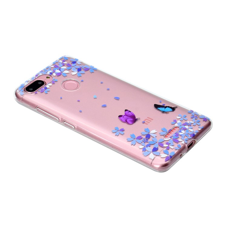 Pattern Printing TPU Cell Phone Shell for Xiaomi Redmi 6 (Dual Camera: 12MP+5MP) - Two Butterflies-3