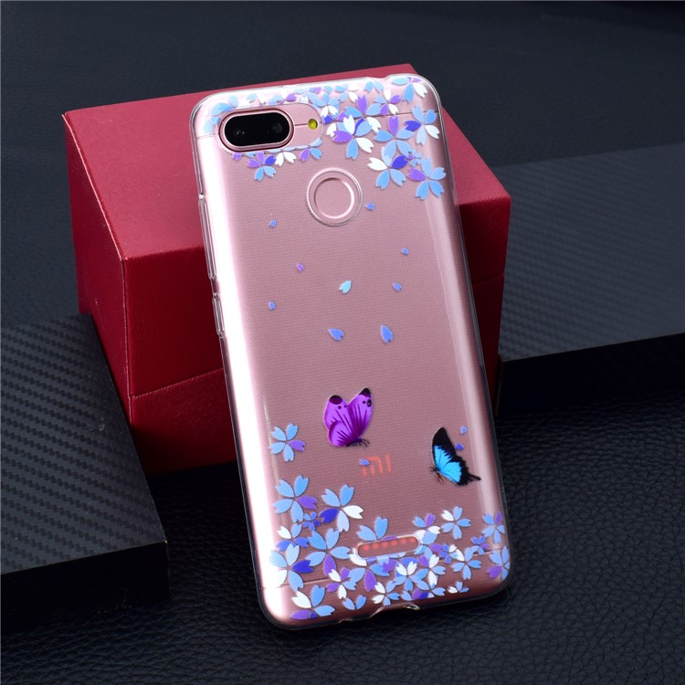 Pattern Printing TPU Cell Phone Shell for Xiaomi Redmi 6 (Dual Camera: 12MP+5MP) - Two Butterflies-6