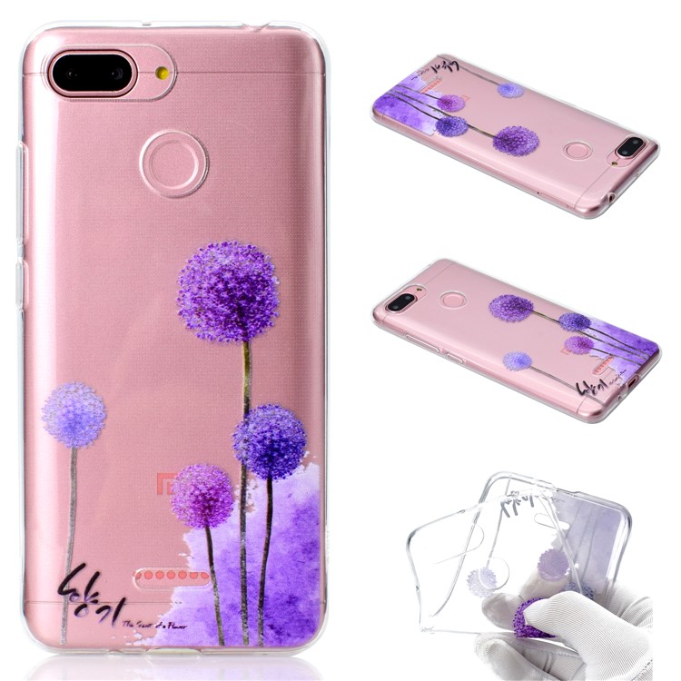 Pattern Printing Soft TPU Mobile Phone Case for Xiaomi Redmi 6 (Dual Camera: 12MP+5MP) - Dandelions-1