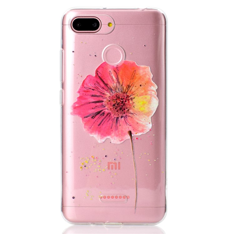 Pattern Printing Soft TPU Mobile Phone Cover for Xiaomi Redmi 6 (Dual Camera: 12MP+5MP) - Flower-2