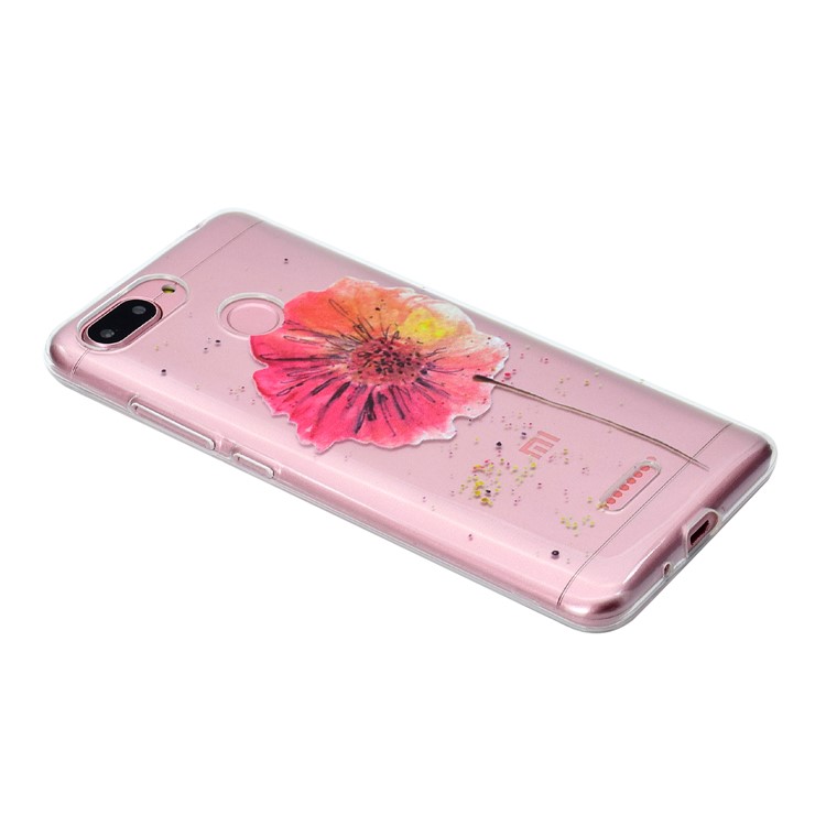 Pattern Printing Soft TPU Mobile Phone Cover for Xiaomi Redmi 6 (Dual Camera: 12MP+5MP) - Flower-3
