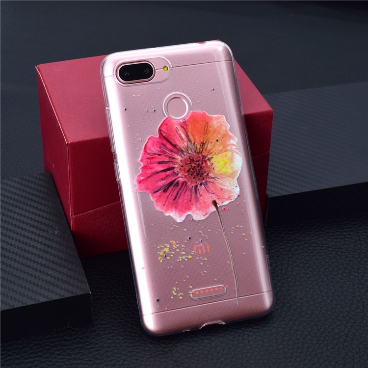 Pattern Printing Soft TPU Mobile Phone Cover for Xiaomi Redmi 6 (Dual Camera: 12MP+5MP) - Flower-6
