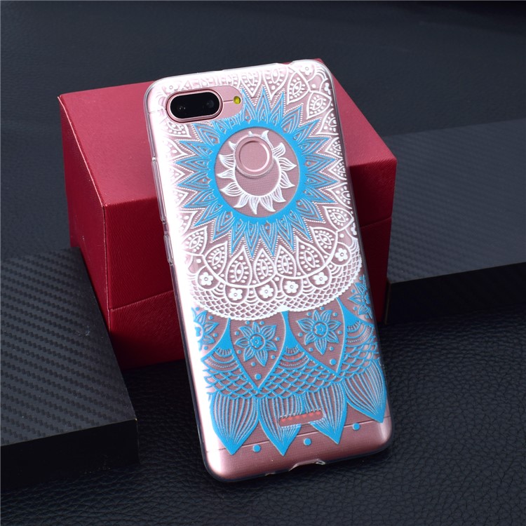 Pattern Printing Soft TPU Protection Case Cover Shell for Xiaomi Redmi 6 (Dual Camera: 12MP+5MP) - Blue Mandala-6