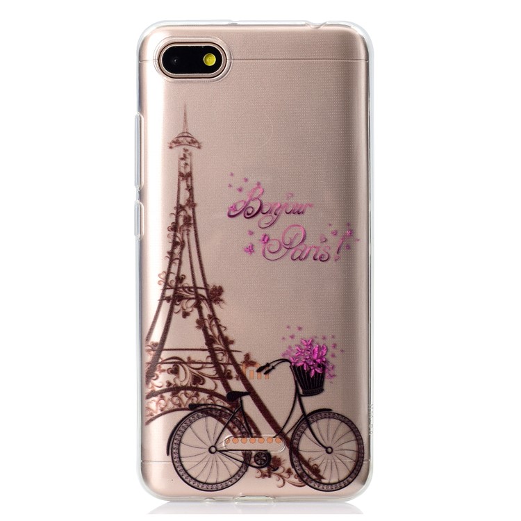 Pattern Printing TPU Back Case for Xiaomi Redmi 6A (Single 12MP Rear Camera) - Eiffel Tower and Bicycle-2