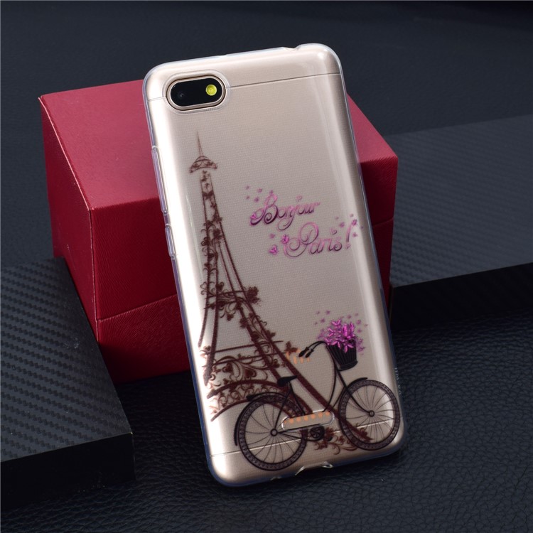Pattern Printing TPU Back Case for Xiaomi Redmi 6A (Single 12MP Rear Camera) - Eiffel Tower and Bicycle-6