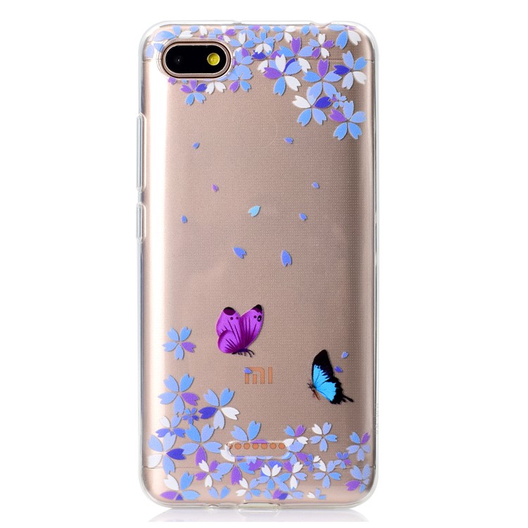 Pattern Printing TPU Back Cover for Xiaomi Redmi 6A (Single 12MP Rear Camera) - Two Butterflies-2