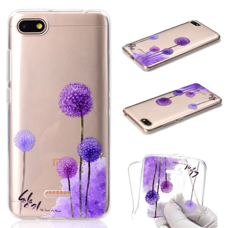 Pattern Printing TPU Back Shell for Xiaomi Redmi 6A (Single 12MP Rear Camera) - Dandelions-1