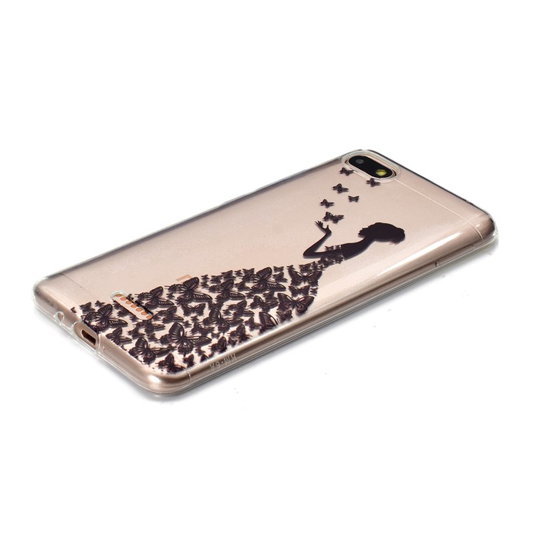 Pattern Printing Soft TPU Mobile Phone Case for Xiaomi Redmi 6A (Single 12MP Rear Camera) - Butterfly Girl-3