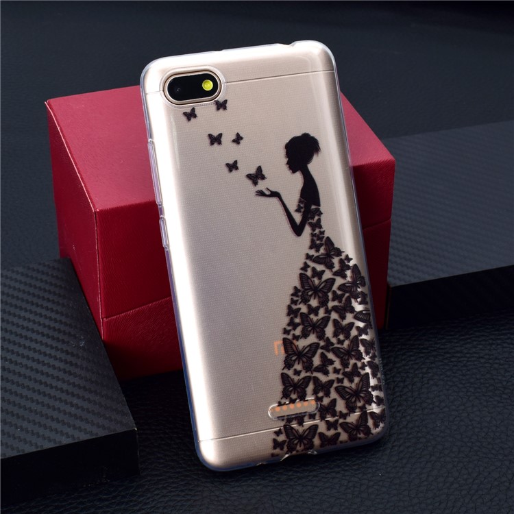 Pattern Printing Soft TPU Mobile Phone Case for Xiaomi Redmi 6A (Single 12MP Rear Camera) - Butterfly Girl-6