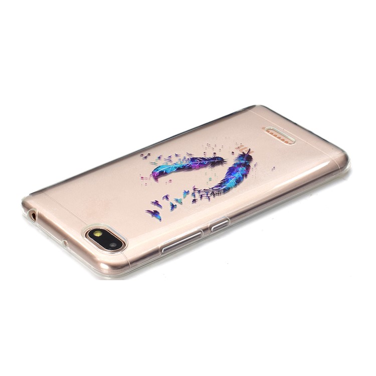 Pattern Printing Soft TPU Mobile Phone Cover for Xiaomi Redmi 6A (Single 12MP Rear Camera) - Feathers-4