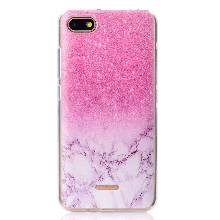 Pattern Printing Soft TPU Mobile Phone Shell for Xiaomi Redmi 6A (Single 12MP Rear Camera) - Pink Marble-2