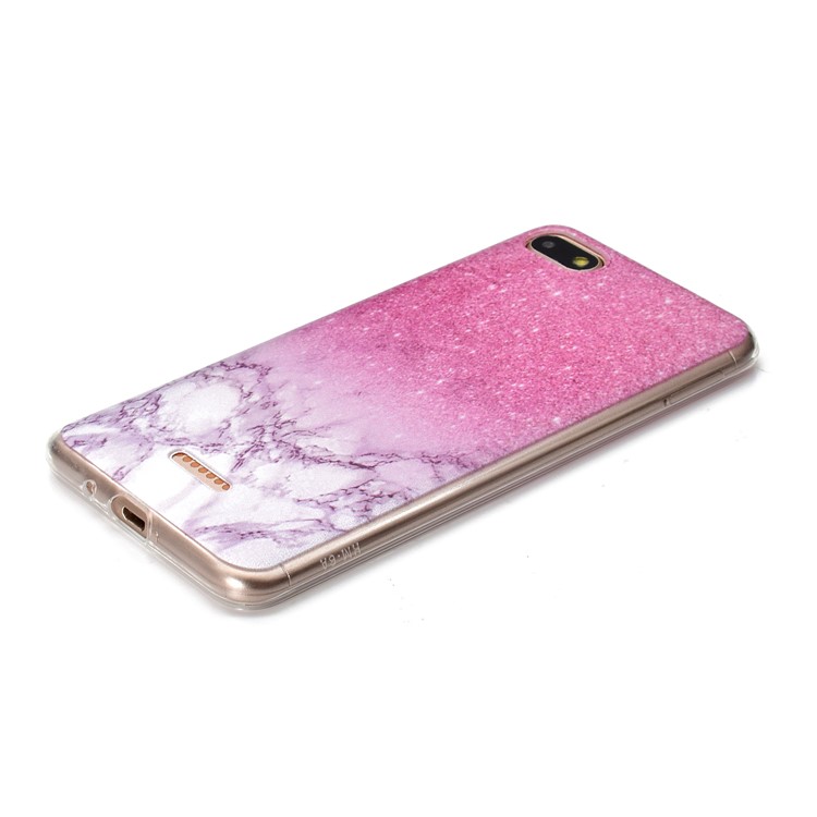 Pattern Printing Soft TPU Mobile Phone Shell for Xiaomi Redmi 6A (Single 12MP Rear Camera) - Pink Marble-3