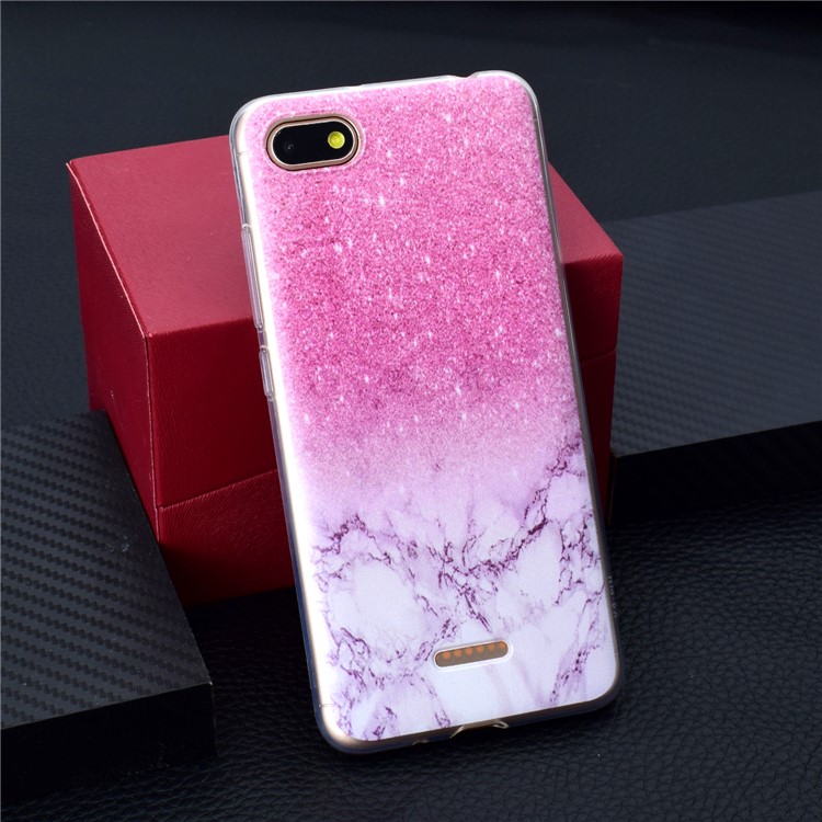 Pattern Printing Soft TPU Mobile Phone Shell for Xiaomi Redmi 6A (Single 12MP Rear Camera) - Pink Marble-6