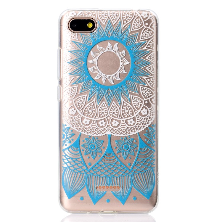 Pattern Printing Soft TPU Cover Shell for Xiaomi Redmi 6A (Single 12MP Rear Camera) - Blue Mandala-2