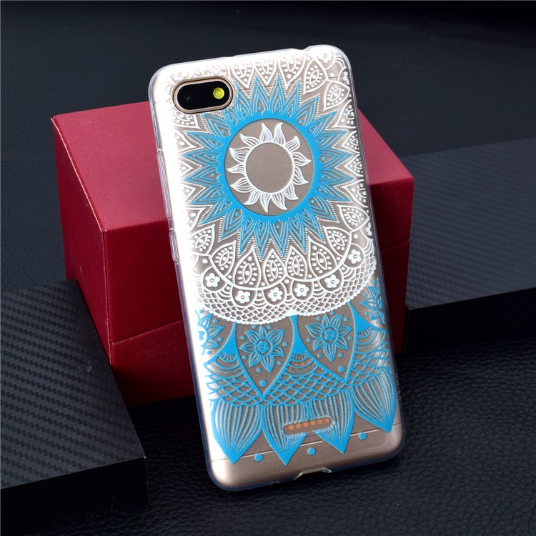 Pattern Printing Soft TPU Cover Shell for Xiaomi Redmi 6A (Single 12MP Rear Camera) - Blue Mandala-6