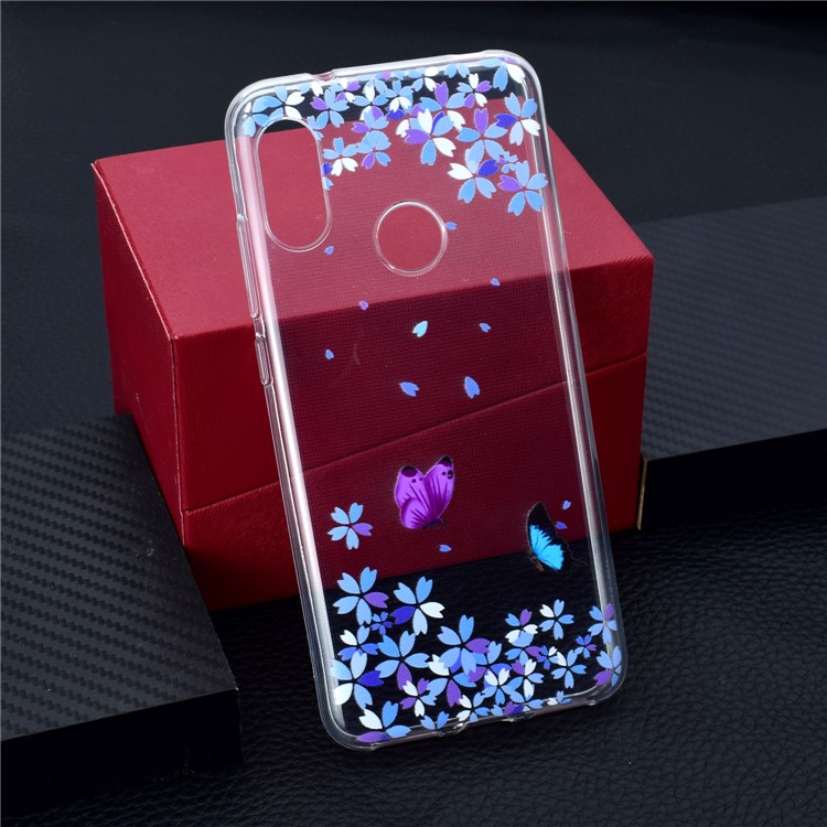 Pattern Printing TPU Flexible Case for Xiaomi Mi A2 Lite / Redmi 6 Pro - Butterfly and Flowers-1