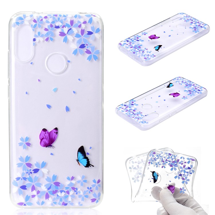 Pattern Printing TPU Flexible Case for Xiaomi Mi A2 Lite / Redmi 6 Pro - Butterfly and Flowers-2