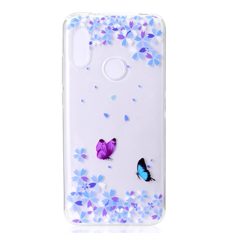 Pattern Printing TPU Flexible Case for Xiaomi Mi A2 Lite / Redmi 6 Pro - Butterfly and Flowers-3