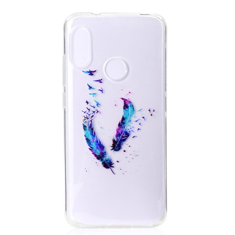 Pattern Printing TPU Protection Case for Xiaomi Mi A2 Lite / Redmi 6 Pro - Colorized Quill Pen-3