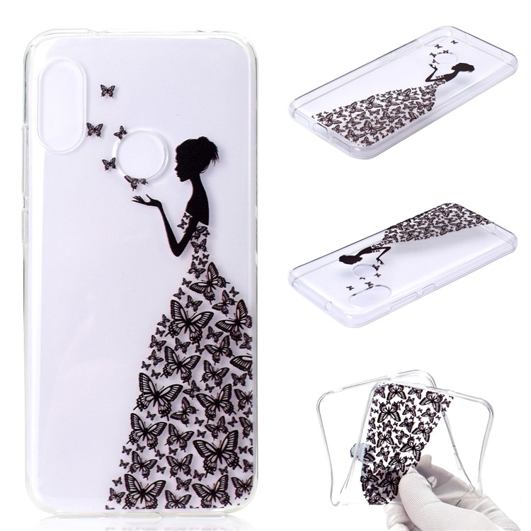 Pattern Printing TPU Case Phone Shell for Xiaomi Mi A2 Lite / Redmi 6 Pro - Beauty Pattern-2