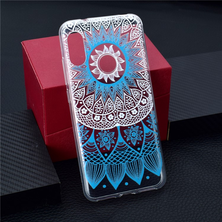 Pattern Printing TPU Mobile Phone Case for Xiaomi Mi A2 Lite / Redmi 6 Pro - Blue Flower-1