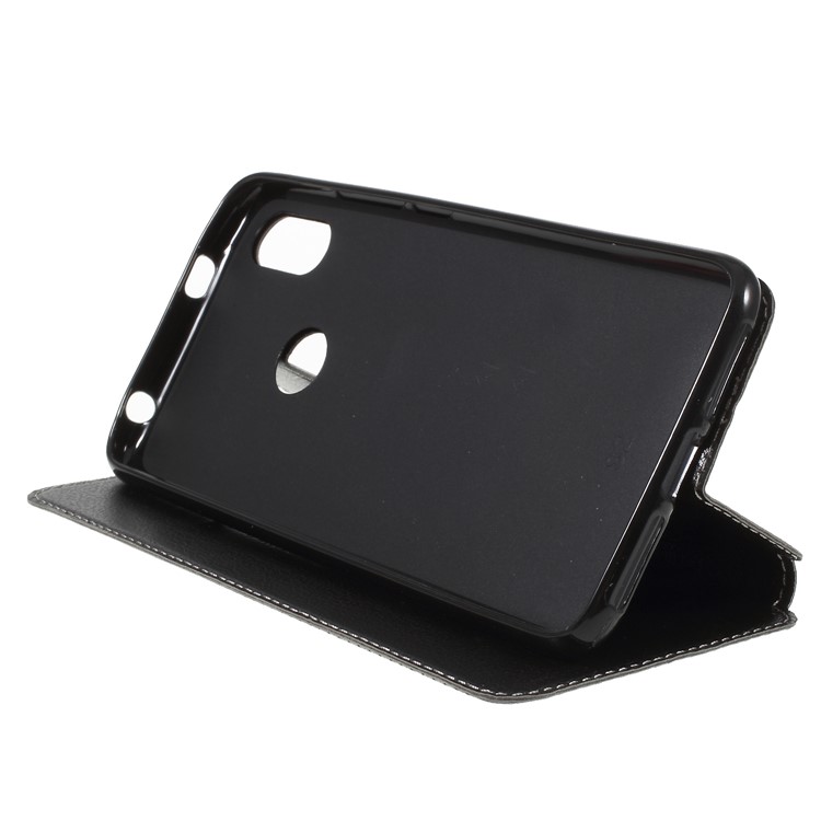 Auto-absorbed Card Holder Stand Leather Phone Cover for Xiaomi Redmi S2 / Y2 - Black-4