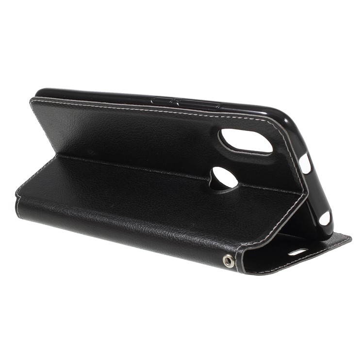 Auto-absorbed Card Holder Stand Leather Phone Cover for Xiaomi Redmi S2 / Y2 - Black-5