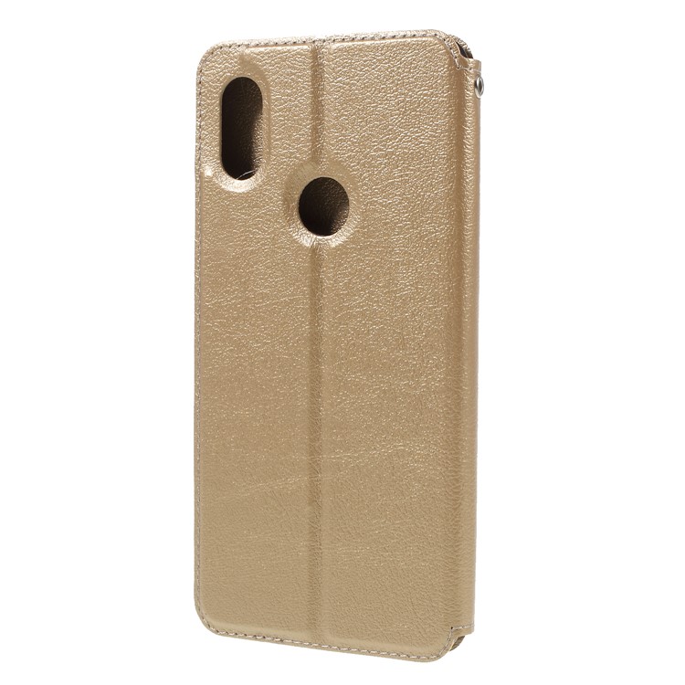 Auto-absorbed Card Holder Stand Leather Cellphone Case for Xiaomi Redmi S2 / Y2 - Gold-2