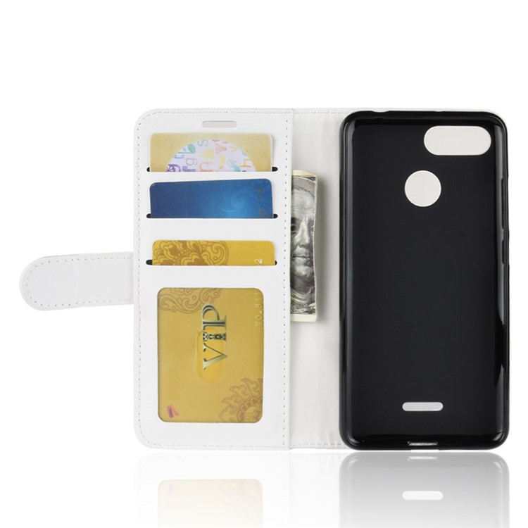 Crazy Horse Wallet Leather Stand Cover for Xiaomi Redmi 6 (Dual Camera: 12MP+5MP) - White-4