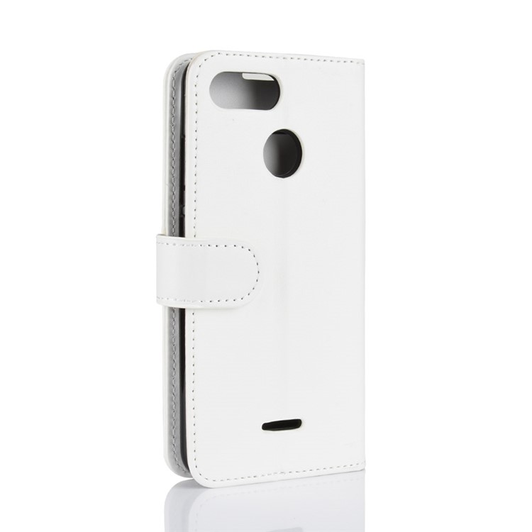 Crazy Horse Wallet Leather Stand Cover for Xiaomi Redmi 6 (Dual Camera: 12MP+5MP) - White-7