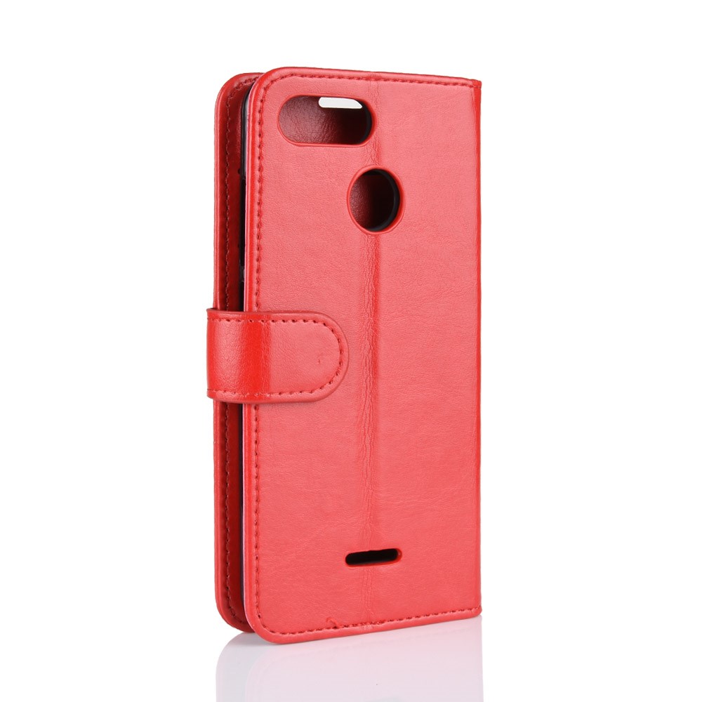 Crazy Horse Magnetic Leather Stand Case for Xiaomi Redmi 6 (Dual Camera: 12MP+5MP) - Red-7
