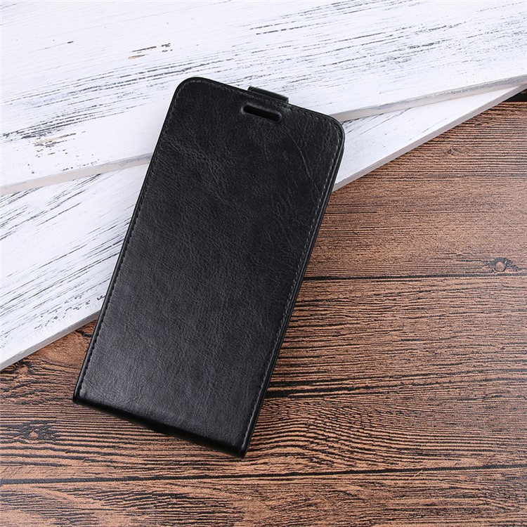 Crazy Horse Vertical Flip Leather Phone Basing Avec Support de Carte Pour Xiaomi Redmi 6 (double Caméra: 12mp + 5mp) - le Noir