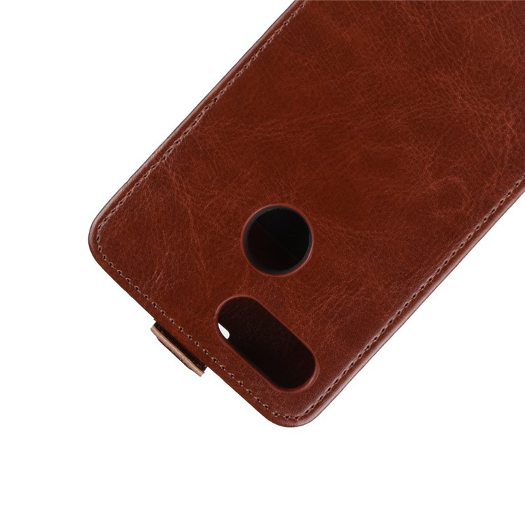 Crazy Horse Vertical Flip Leather Phone Protection Casing with Card Holder for Xiaomi Redmi 6 (Dual Camera: 12MP+5MP) - Brown-3