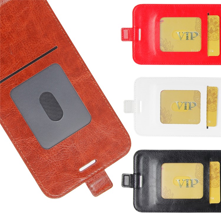 Crazy Horse Vertical Flip Leather Phone Protection Casing with Card Holder for Xiaomi Redmi 6 (Dual Camera: 12MP+5MP) - Brown-8