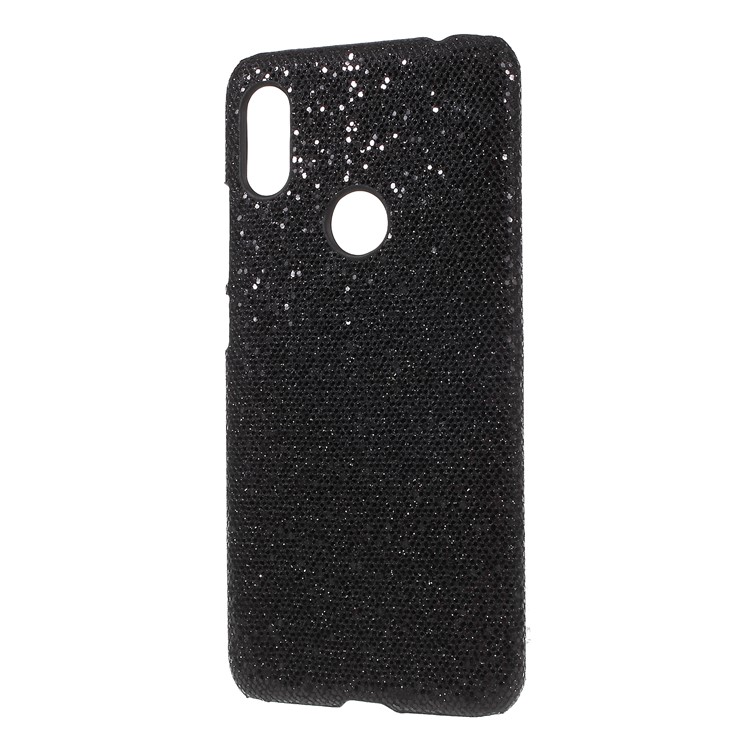 Leather Coated Plastic Case Shell for Xiaomi Redmi S2 / Y2 - Black Glittery Sequins-1