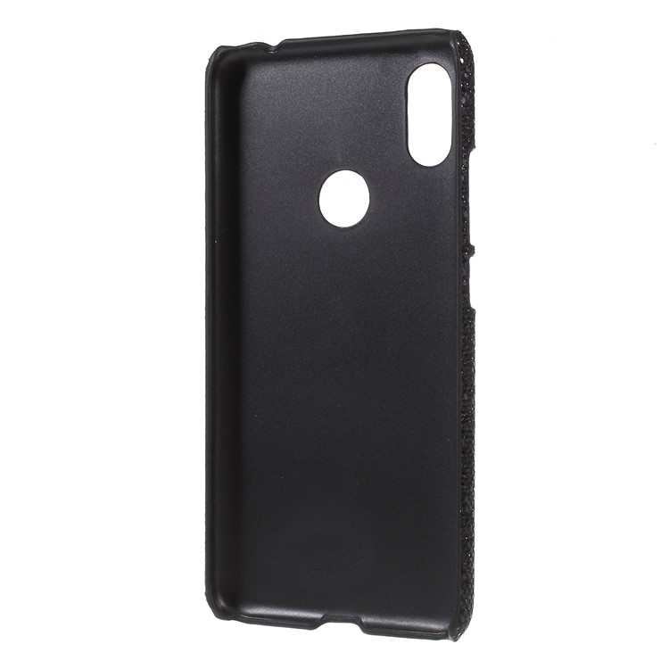 Leather Coated Plastic Case Shell for Xiaomi Redmi S2 / Y2 - Black Glittery Sequins-2