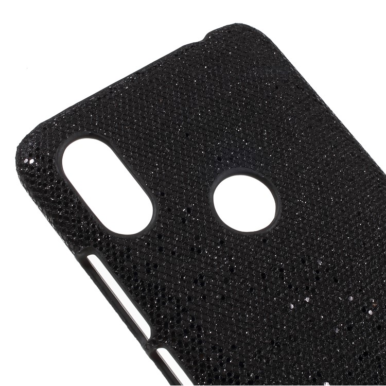 Leather Coated Plastic Case Shell for Xiaomi Redmi S2 / Y2 - Black Glittery Sequins-4