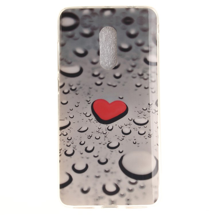 IMD Patterned Soft TPU Cover for Xiaomi Redmi Note 4 - Red Heart and Raindrop-2