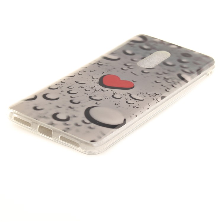 IMD Patterned Soft TPU Cover for Xiaomi Redmi Note 4 - Red Heart and Raindrop-3