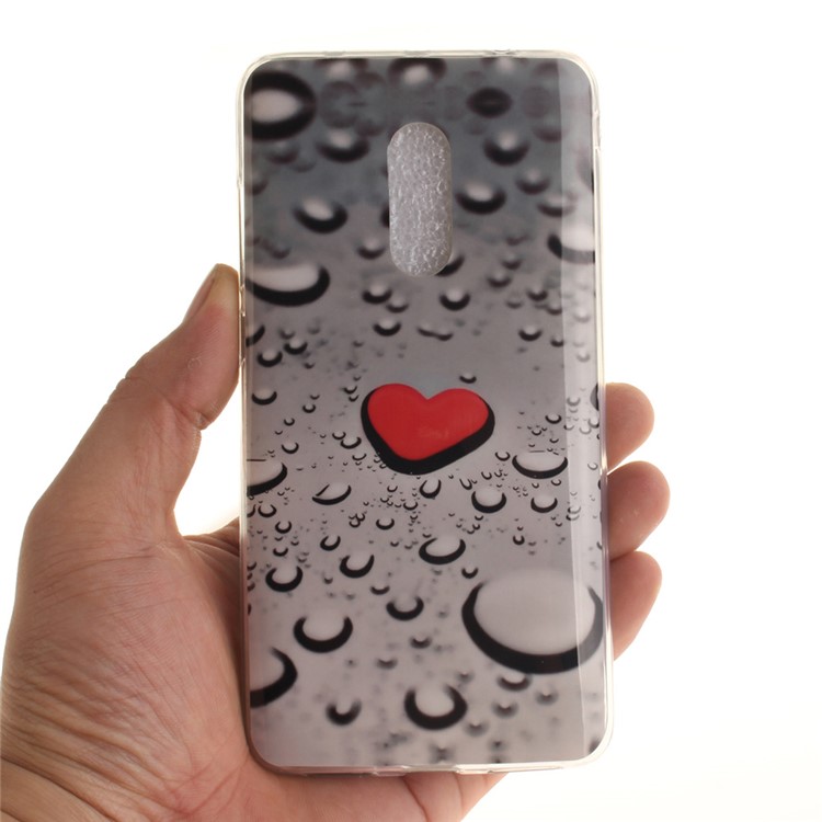 IMD Patterned Soft TPU Cover for Xiaomi Redmi Note 4 - Red Heart and Raindrop-5