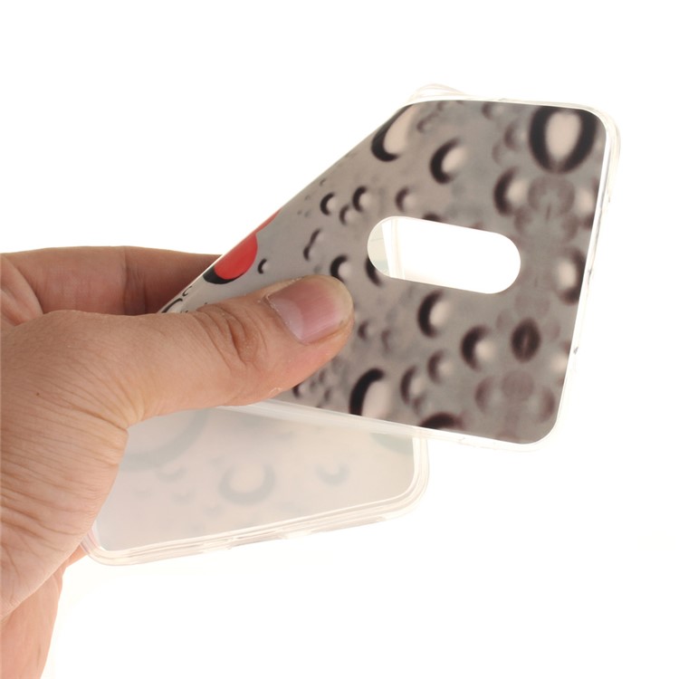 IMD Patterned Soft TPU Cover for Xiaomi Redmi Note 4 - Red Heart and Raindrop-6