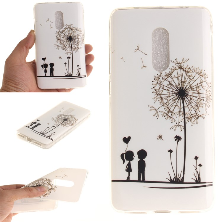 Vivid IMD Patterned Soft TPU Gel Back Cover for Xiaomi Redmi Note 4 - Lovers and Dandelion-1