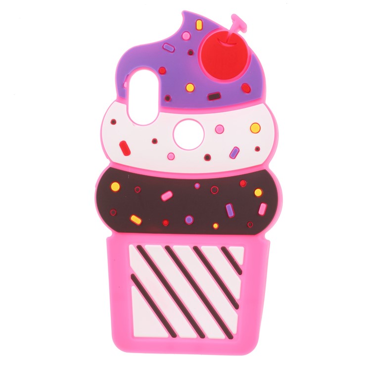 3D Cherry Ice Cream Silicone Back Case for Xiaomi Redmi S2 / Y2 - Rose-1
