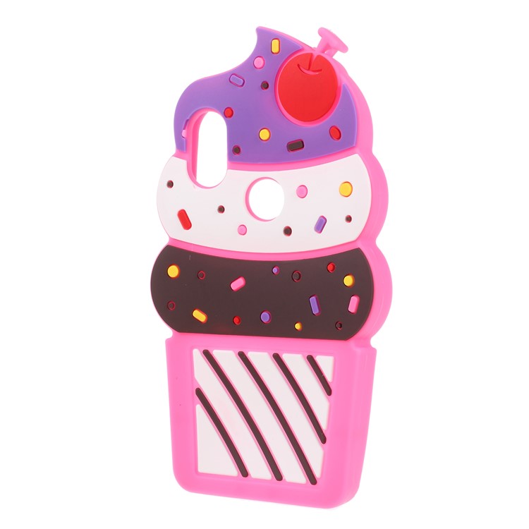 3D Cherry Ice Cream Silicone Back Case for Xiaomi Redmi S2 / Y2 - Rose-2
