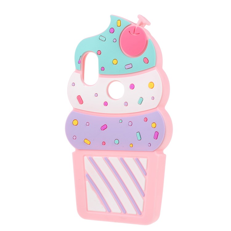 3D Cherry Ice Cream Silicone Protection Back Cover Accessory for Xiaomi Redmi S2 / Y2 - Pink-2
