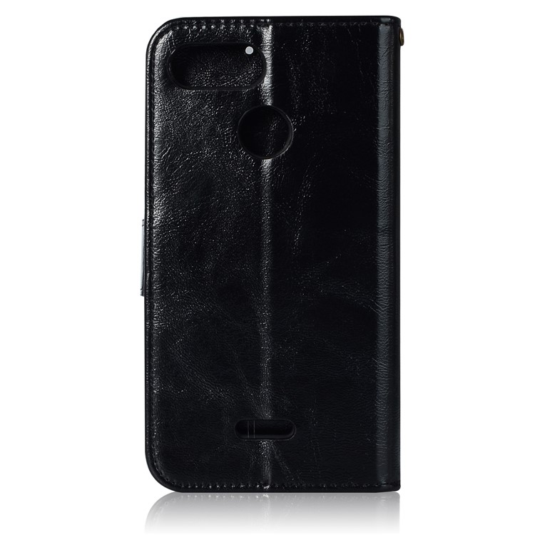 Retro Style Wallet PU Leather Flip Stand Cover for Xiaomi Redmi 6 - Black-3