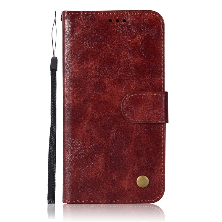 Retro Style Wallet PU Leather Flip Magnetic Flip Cover for Xiaomi Redmi 6 - Wine Red-2