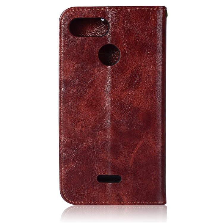 Retro Style Wallet PU Leather Flip Magnetic Flip Cover for Xiaomi Redmi 6 - Wine Red-3