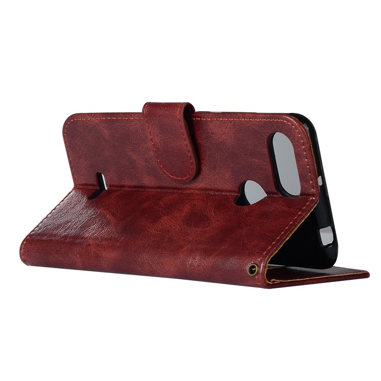 Retro Style Wallet PU Leather Flip Magnetic Flip Cover for Xiaomi Redmi 6 - Wine Red-5